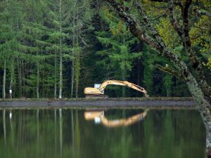 Travaux de terrassement en etang,